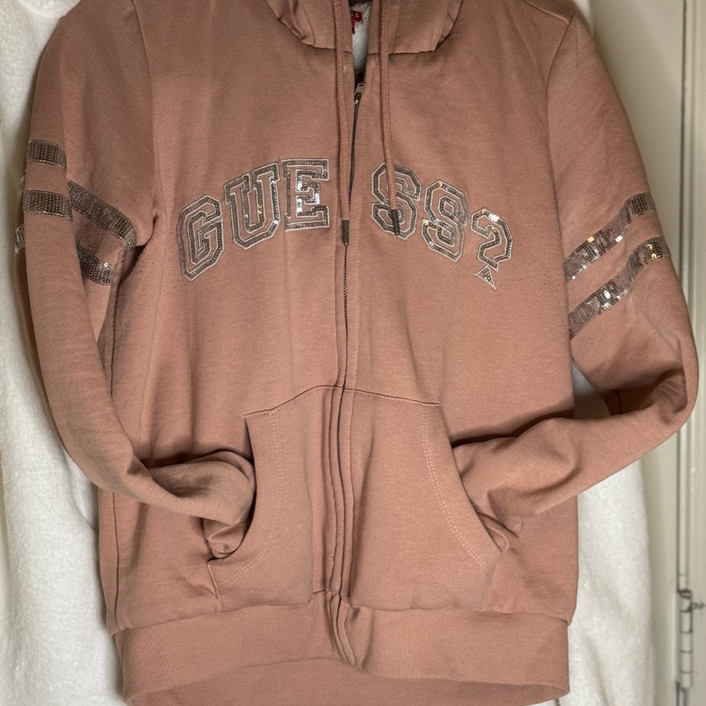 Guess Brown and Silver Casual Hoodie